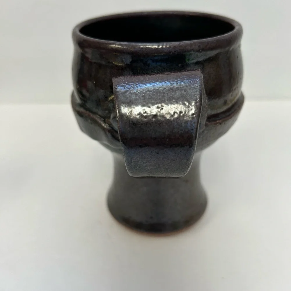 Jerry Harper stoneware pottery /Handcrafted  Brutalist looking / stoneware Mug